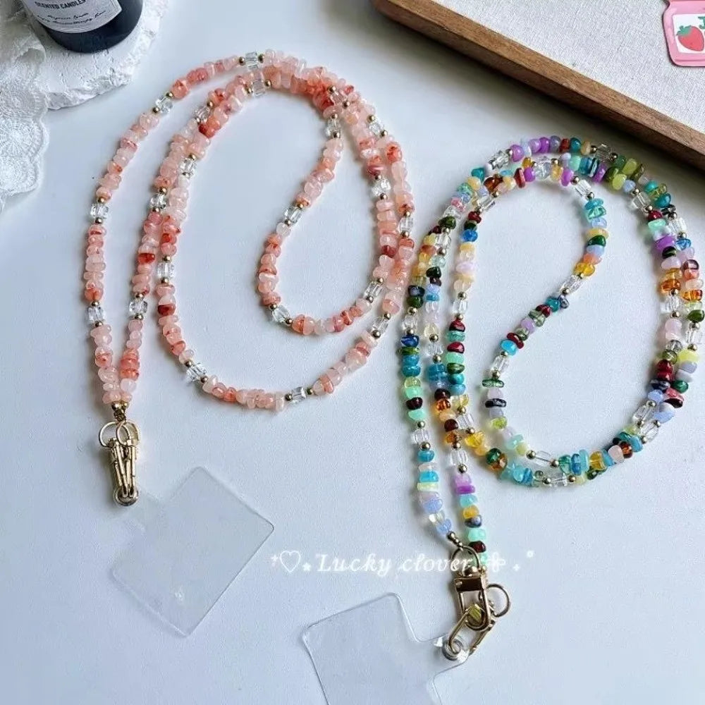 Gravel Bead Phone Lanyard – Adjustable Crossbody Strap Phone Lanyard Strap Nixie