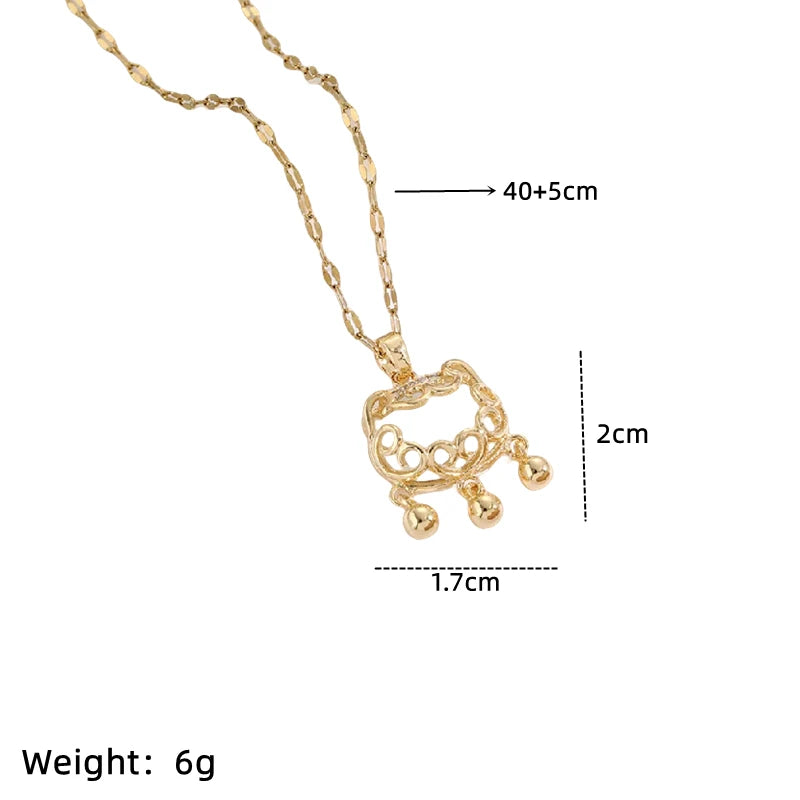 Gold Plated Lock Pendant Stainless Steel Necklace | Nixie