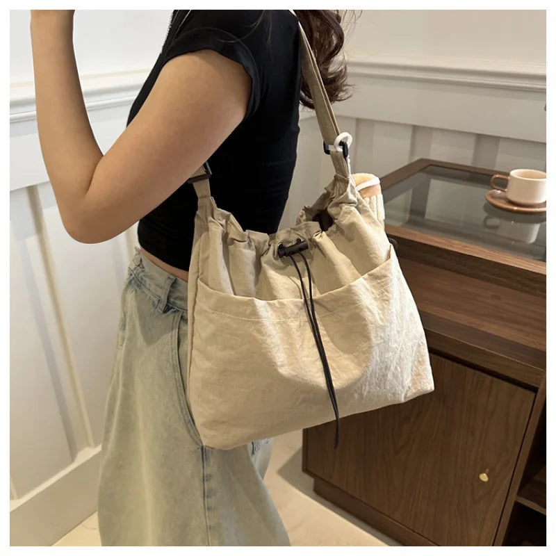 Women's Large Drawstring Tote Bag – Japanese Ins Style Women's Tote Bag Nixie
