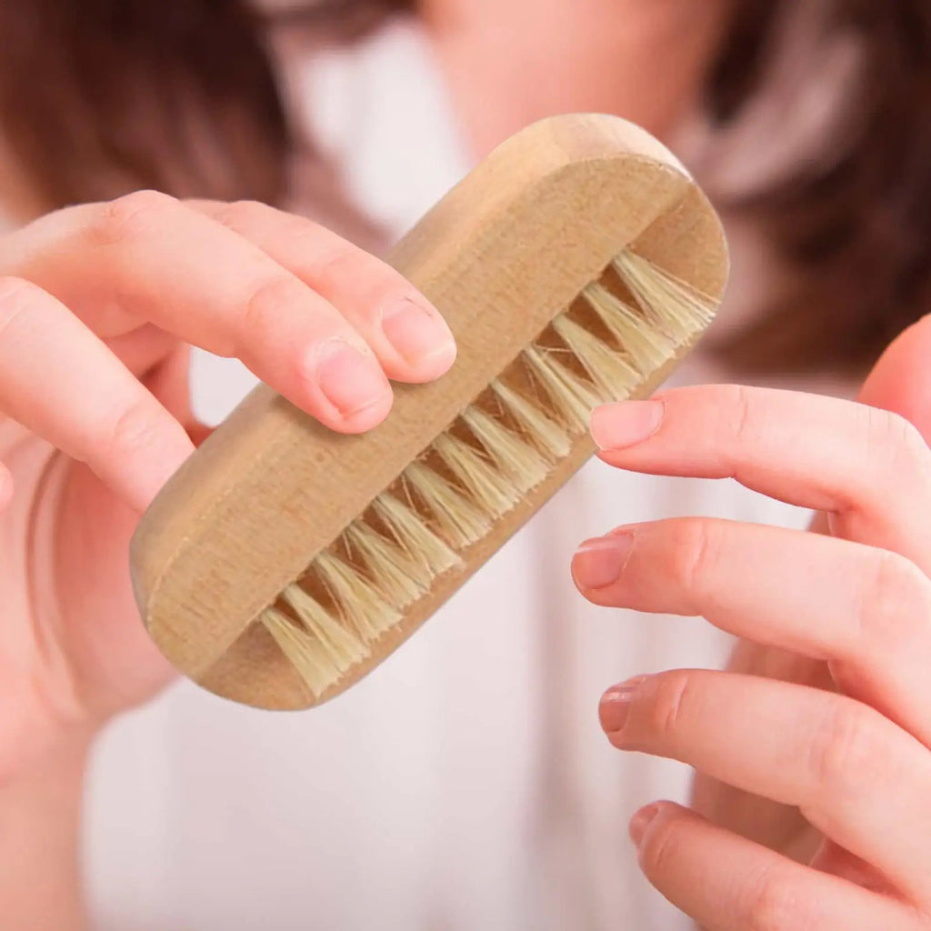 Wooden Double-Sided Nail Cleaning Brush – Soft Bristles Nail Cleaning Brush Nixie