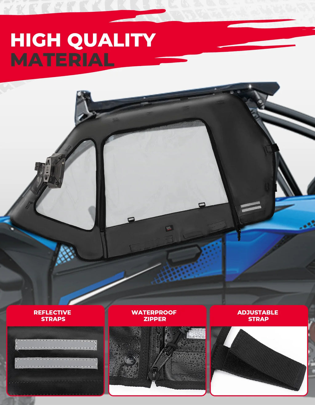 Soft Upper Door Enclosure for Kawasaki Teryx KRX 1000 2020-2025 UTV Door Enclosure Nixie