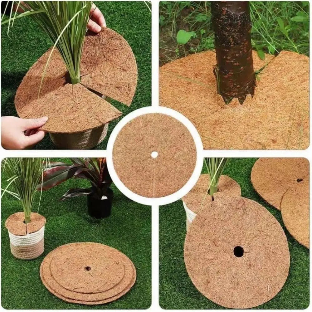 Natural Coconut Fiber Pot Mat – Weed Barrier Mulch Disc Garden Mulch Mat Nixie