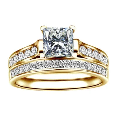 Women's Silver-Plated Bridal Band Ring Set | Sizes 6–10