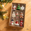 9-Piece Colorful Glass & Plastic Christmas Tree Pendant Set