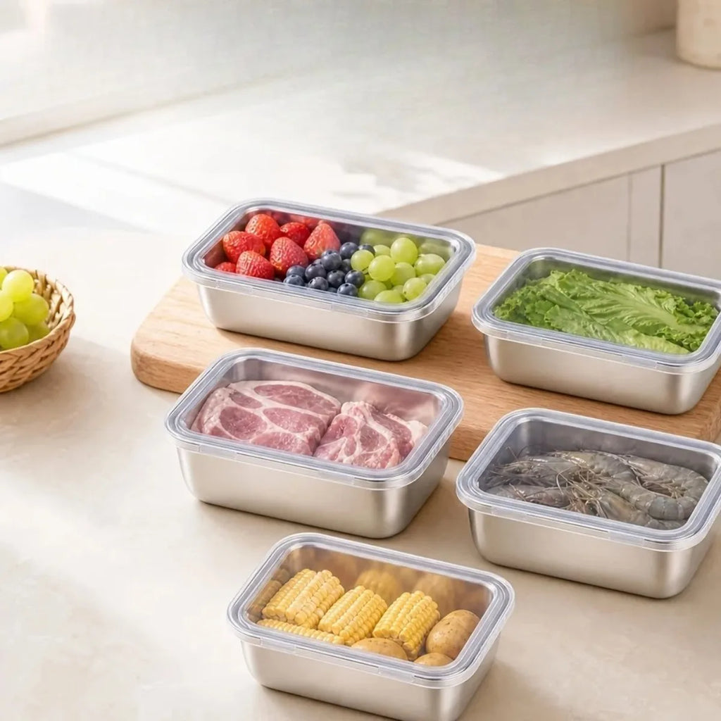 5-Piece Stainless Steel Food Storage Containers with Lids Food Storage Containers Nixie
