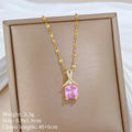 Cross Diamond Pendant Choker Necklace | Gold Stainless Steel Pendant Choker Necklace Nixie XL2606-820