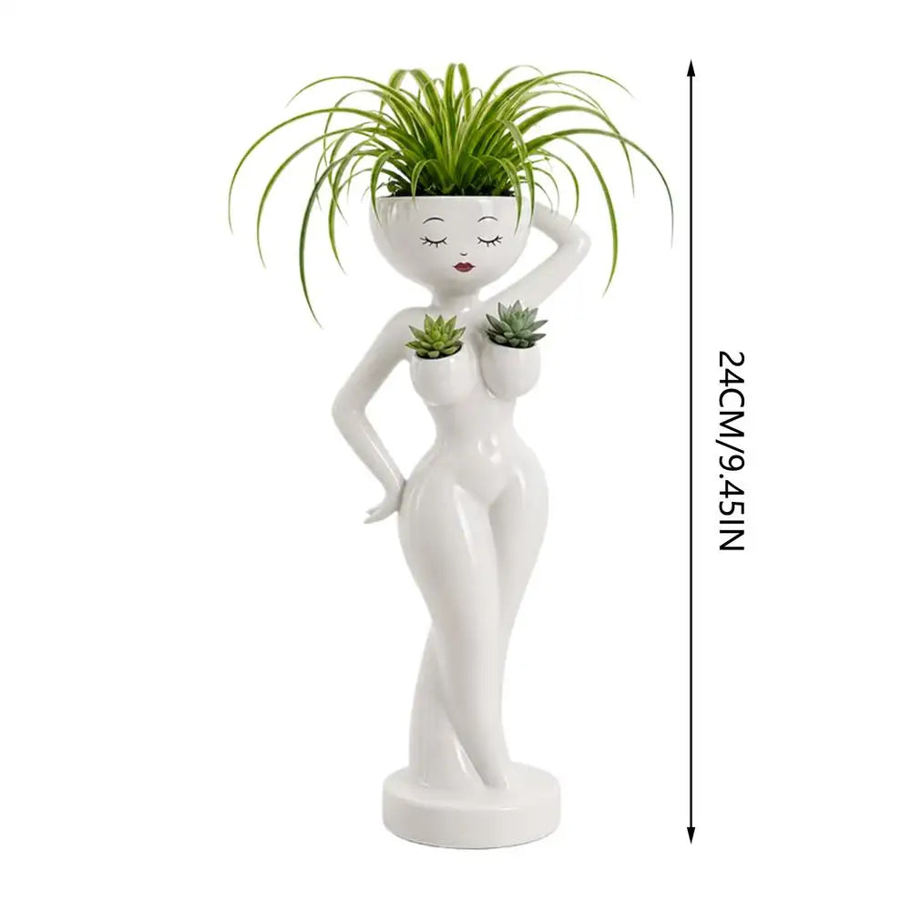 Funny Female Body Resin Planter | Mini Succulent Cactus Pot Novelty Resin Planter Nixie As show