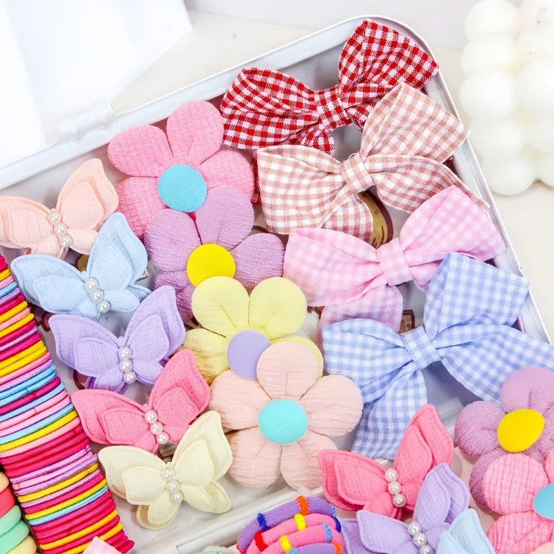 163-Piece Girls Colorful Bow Hair Accessories Set – Kids Hair Bands Kids Hair Accessories Nixie