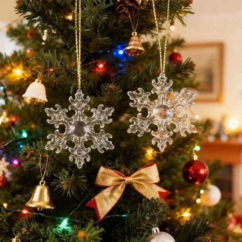 Christmas Snowflake Ornaments Transparent Acrylic Hanging Décor Christmas Ornaments Nixie