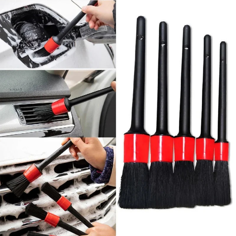 5-Piece Car Detail Brush Set – Vents, Dashboard & Wheels