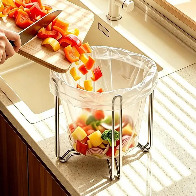304 Stainless Steel Trash Bag Holder for Kitchen Sink Kitchen Waste Organizer Nixie