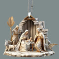 Acrylic Nativity Scene Christmas Pendant | Double-Sided Ornament