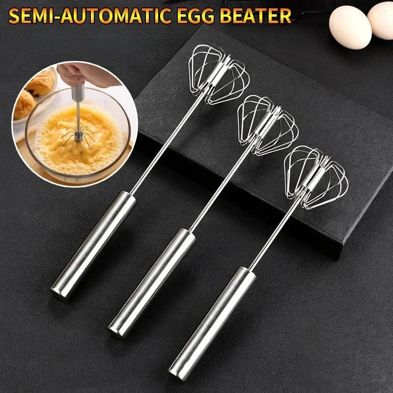 Semi-Automatic Manual Egg Beater Stainless Steel Cream Mixer Manual Egg Beater Nixie