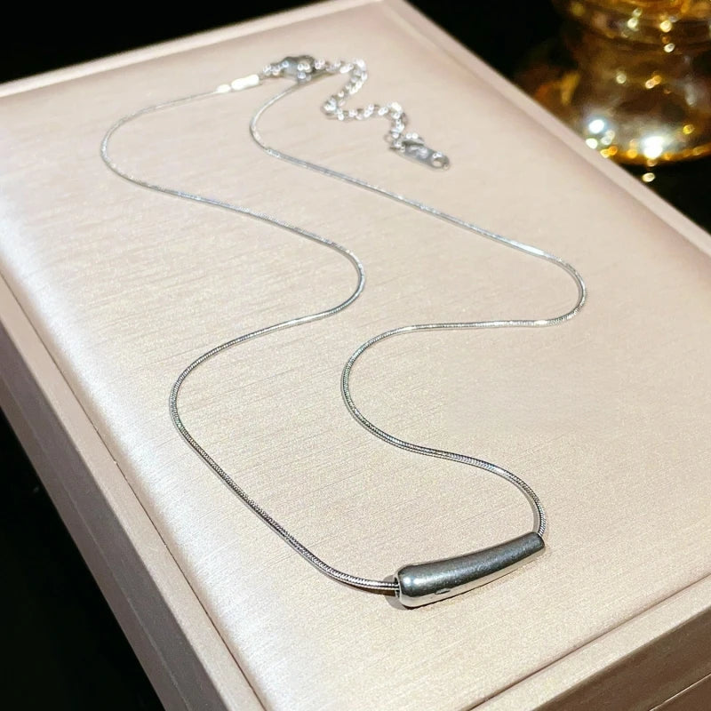 Stainless Steel Eggplant Pendant Necklace | Women's Clavicle Pendant Necklace Nixie