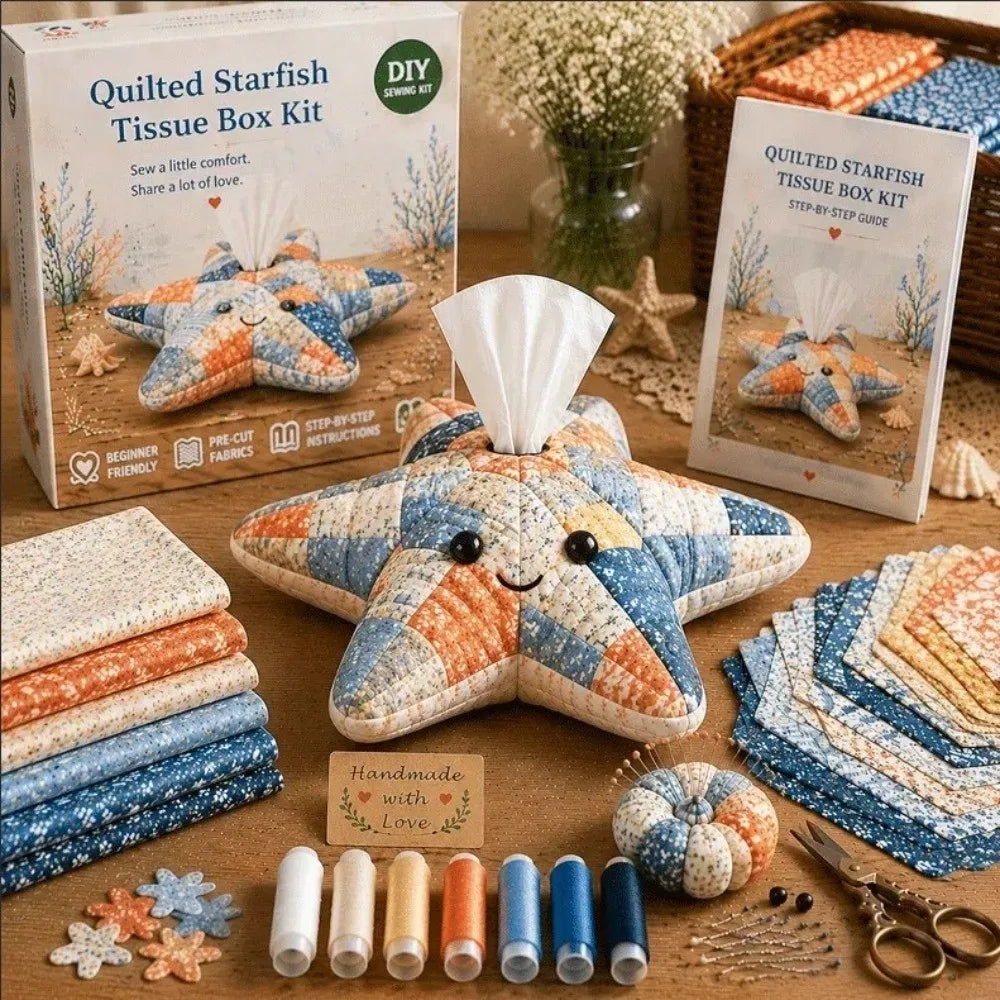 Pre-Cut Fabric Tissue Box DIY Kit – Patchwork Quilted Craft