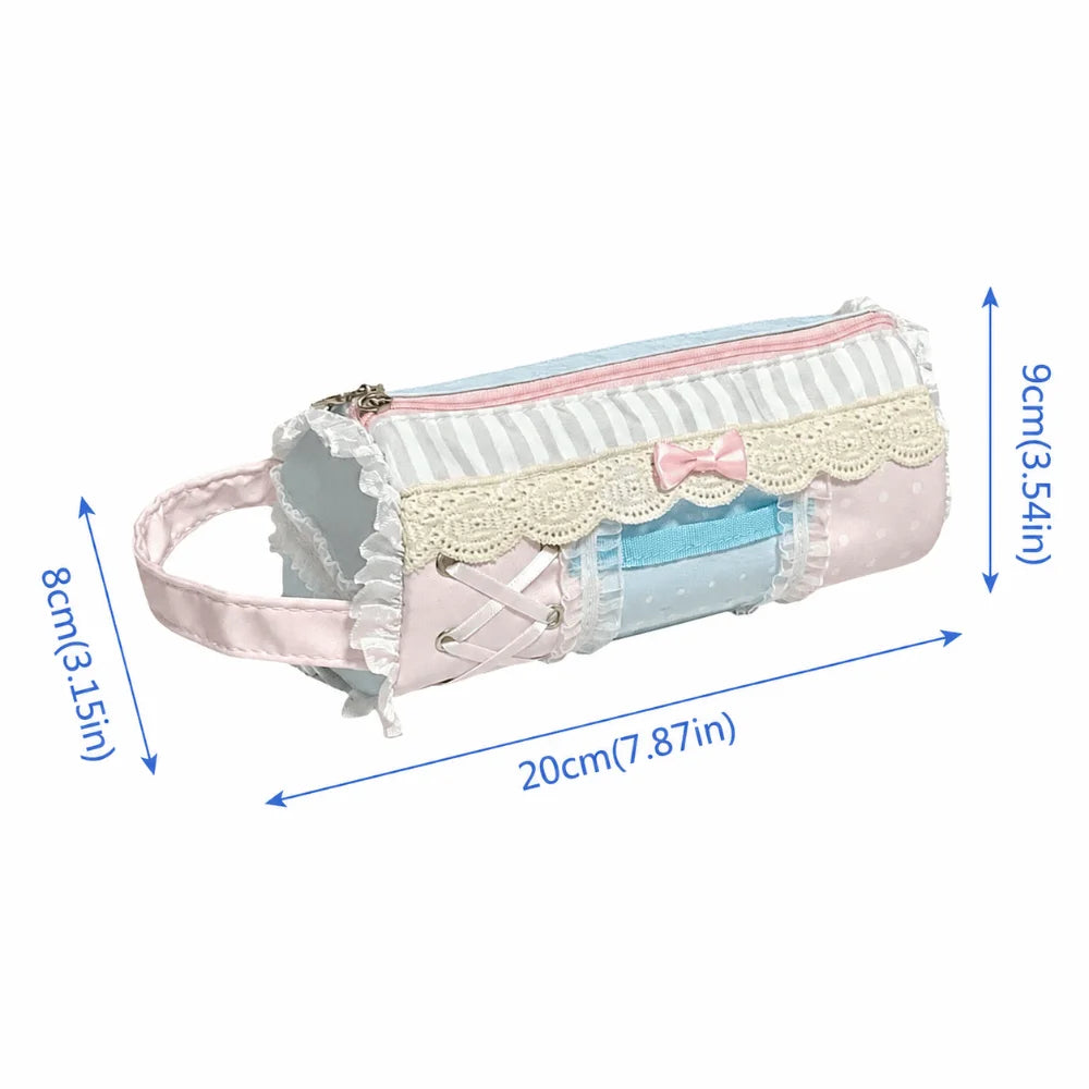 Kawaii Lace Ruffle Pencil Case – Large Capacity Student Pouch Pencil Case Pouch Nixie