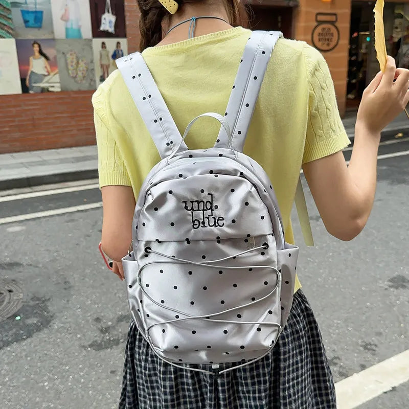 Korean Polka Dot Mini Backpack for Women – Stylish Commuter Bag Women's Mini Backpack Nixie