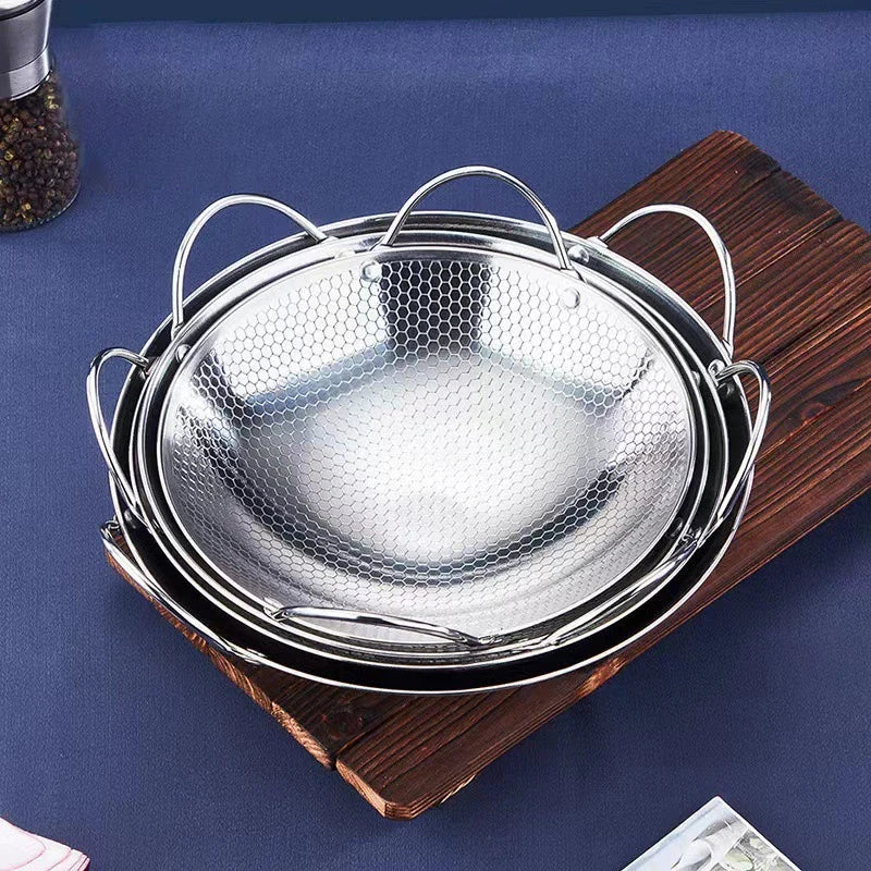 Stainless Steel Honeycomb Non-Stick Skillet with Handle Non-Stick Skillet Nixie