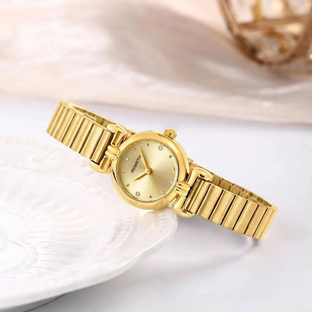 REBIRTH Women's Quartz Watch – Stainless Steel Bracelet Women's Quartz Watch Nixie