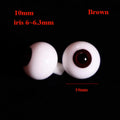 Glass Eyes 10/18mm for BJD Dolls – Pink, Brown & Grey | 1 Pair Doll Eyes Nixie Brown 10mm