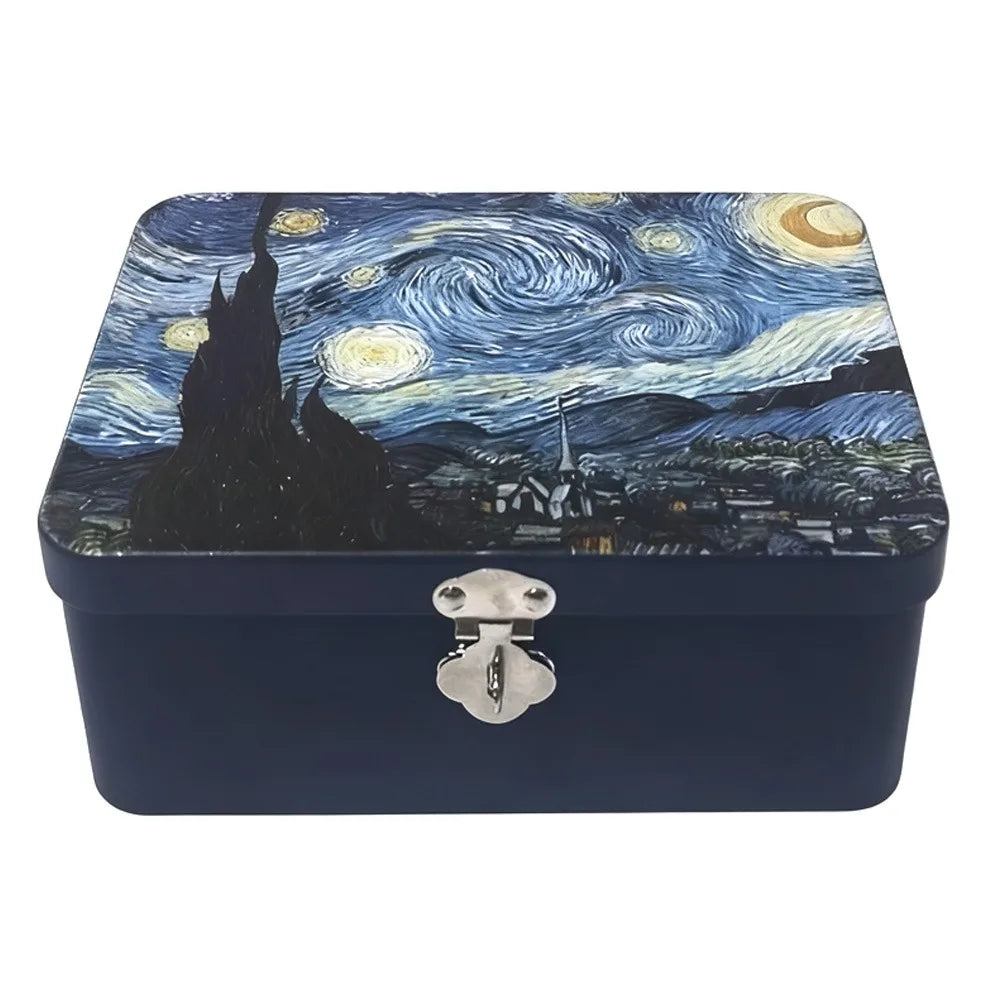 Tinplate Storage Box with Password Lock – Desktop Organizer