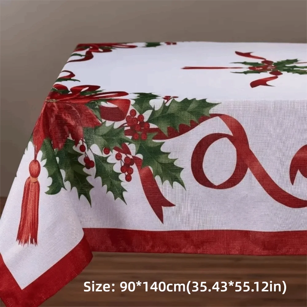 Christmas Rectangle Tablecloth – Reusable Polyester Table Cover