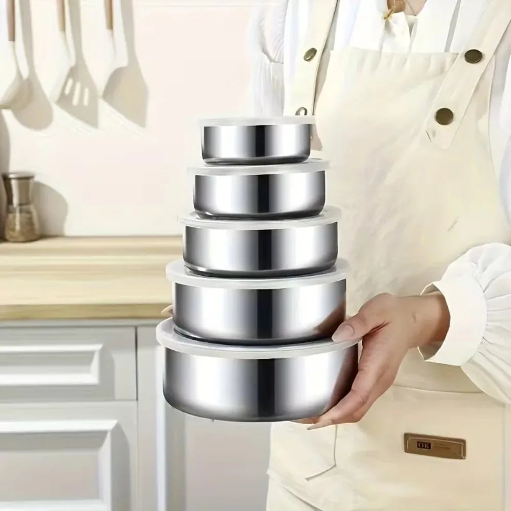 10Pcs Stainless Steel Food Storage Container Set with Lids Food Storage Containers Nixie