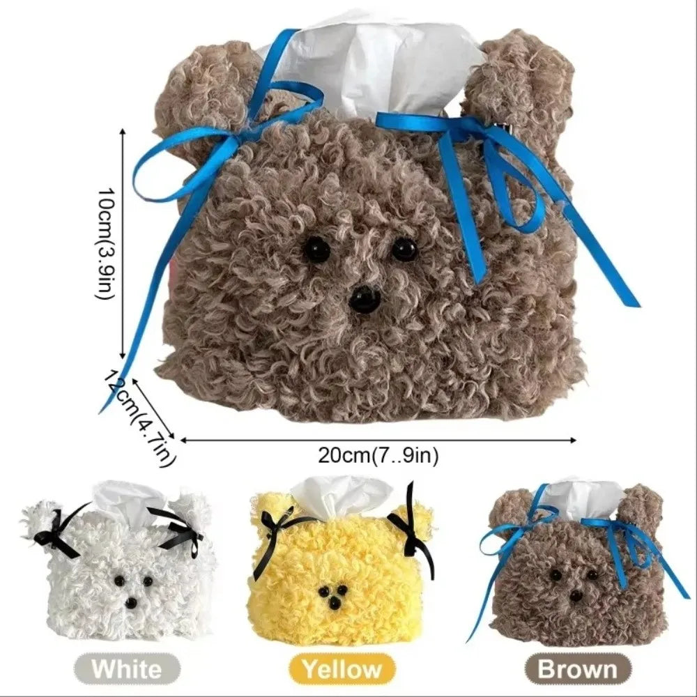 Nordic Plush Tissue Box Cover – Cute Puppy Dog Design Tissue Box Cover Nixie