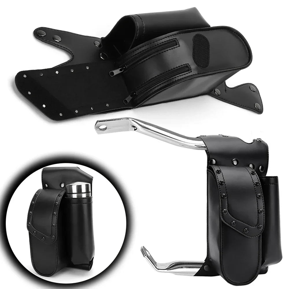 KEMITOUR Waterproof PU Leather Motorcycle Crash Bar Saddlebags Motorcycle Saddlebag Nixie