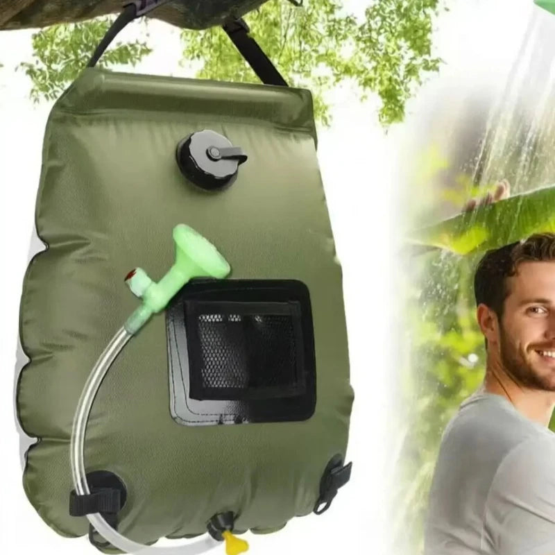 Portable 20L Camping Shower Water Bag for Hiking & Outdoors