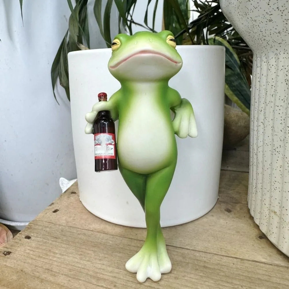 Resin Frog Figurine – Pot Edge & Fish Tank Hanging Ornament Decorative Figurine Nixie
