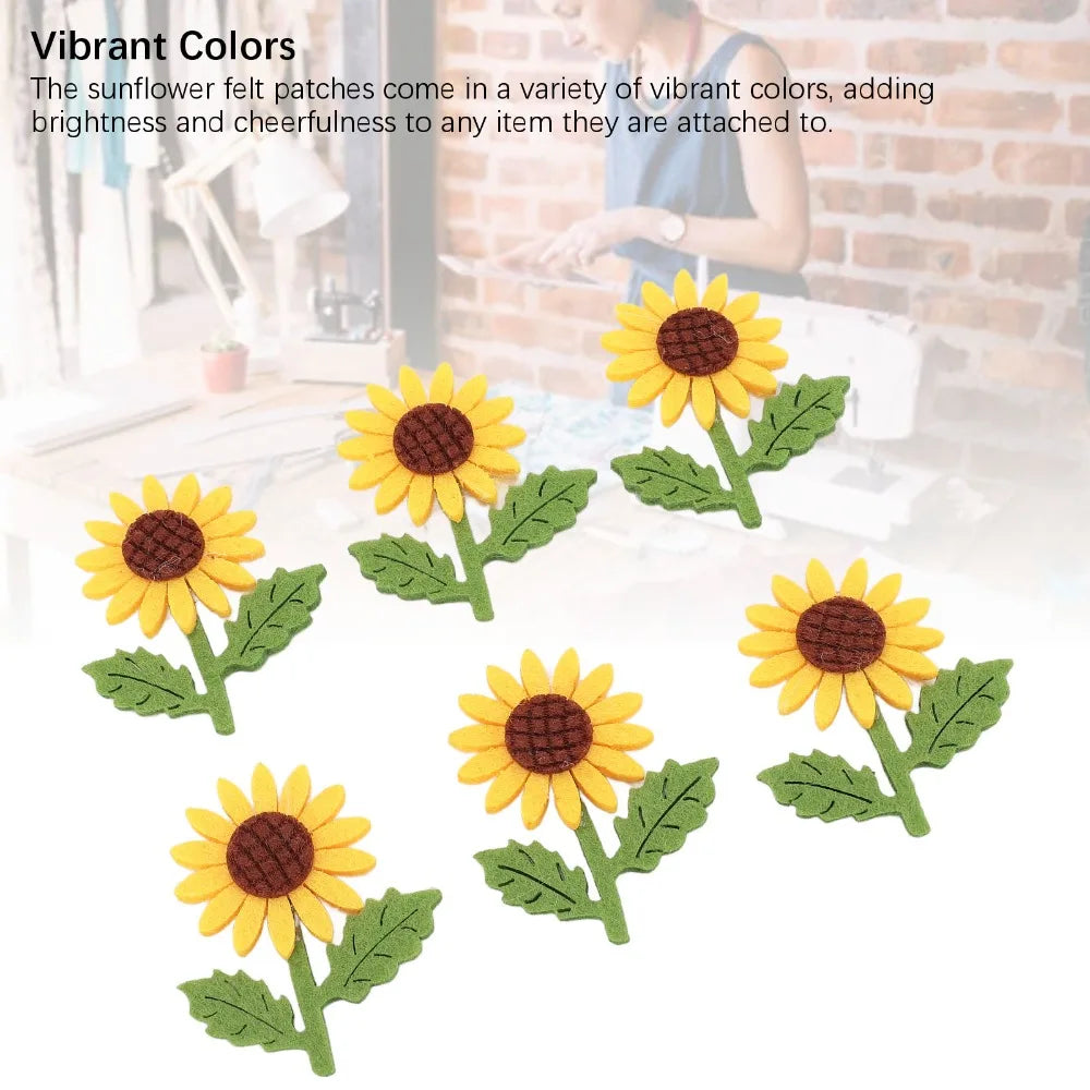 18pcs 3D Sunflower Felt Patches for DIY Sewing & Crafts Felt Craft Patches Nixie