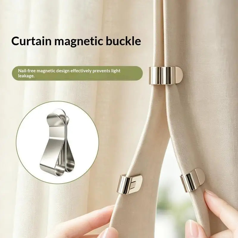 Magnetic Curtain Buckle Clips No-Drill Strong Grip – 1 Pair Curtain Buckle Clips Nixie