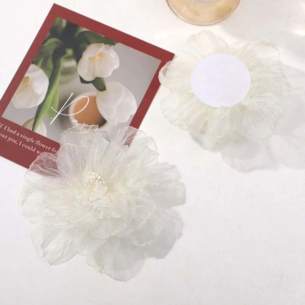 Organza Fabric Flower 75mm – Wedding & DIY Accessories Fabric Flower Applique Nixie