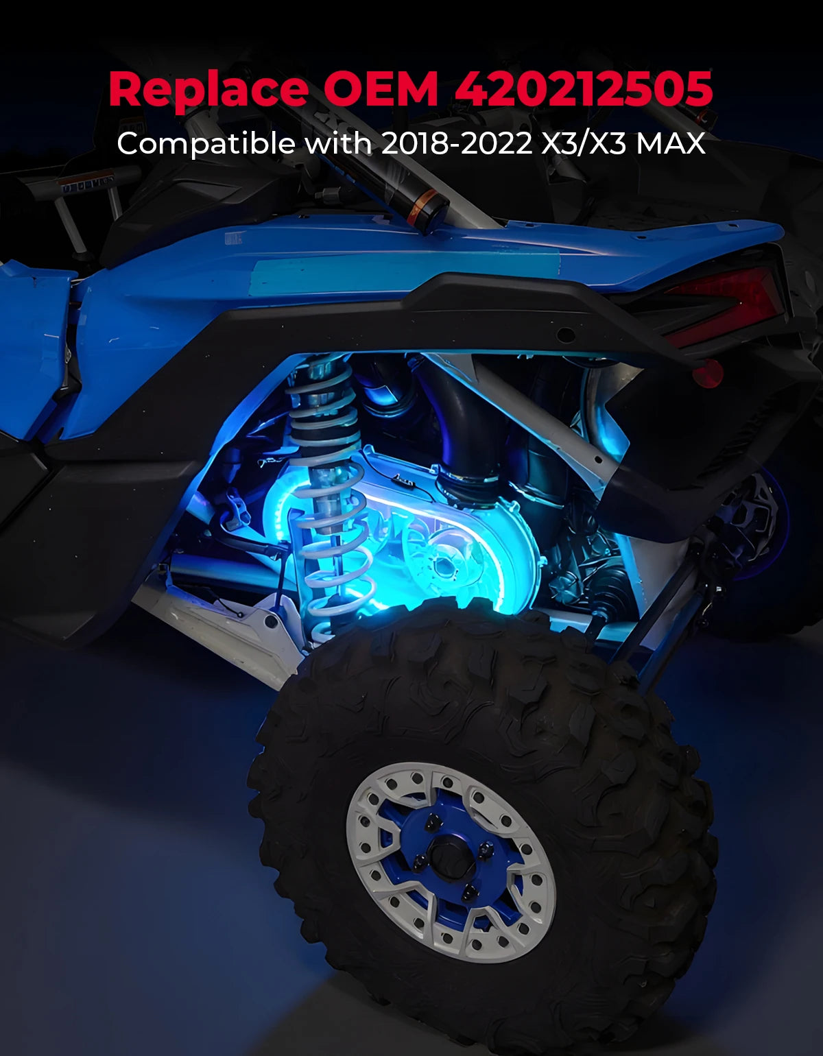 Clear CVT Clutch Cover RGB Lights – Can-Am Maverick X3 2017+ CVT Clutch Cover Nixie