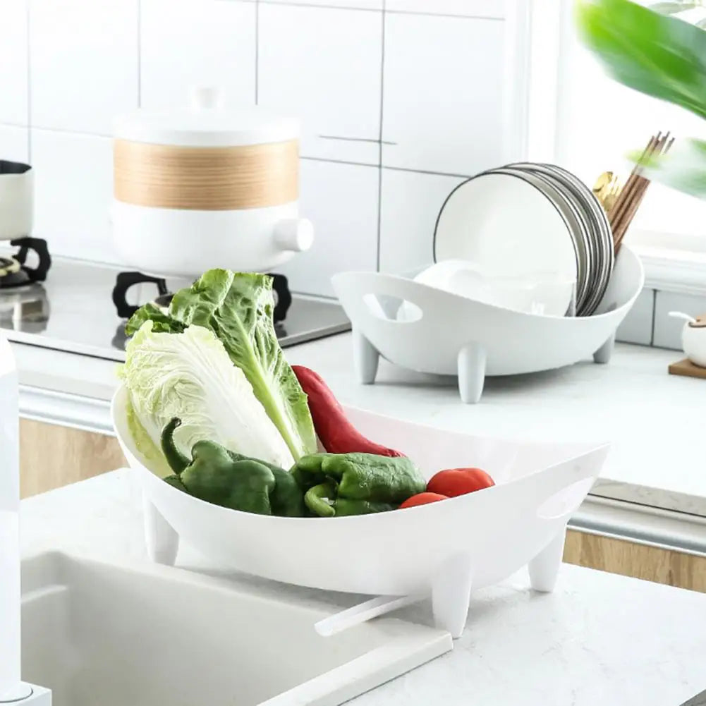 Countertop Dish Drying Rack with Drainage & Utensil Holder