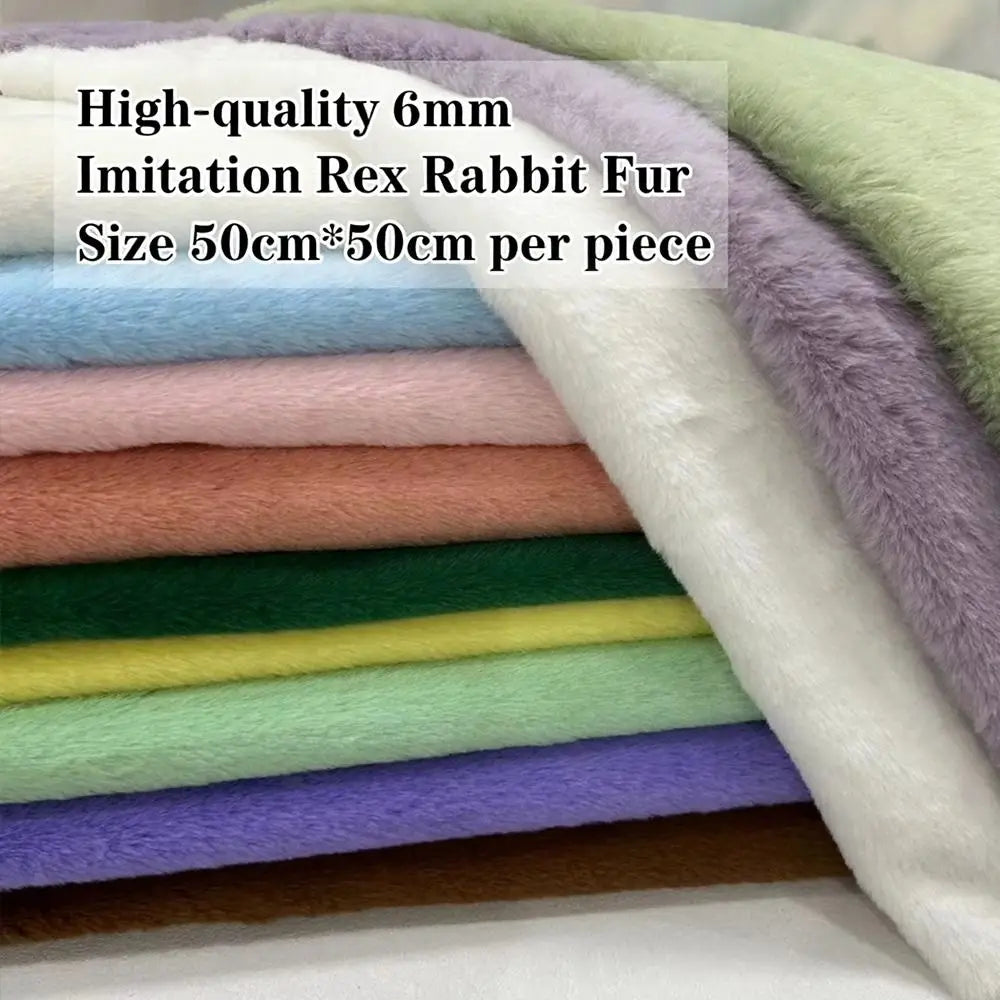 50x50cm Faux Rabbit Fur Fabric – Soft Plush DIY Craft Material Faux Fur Fabric Nixie