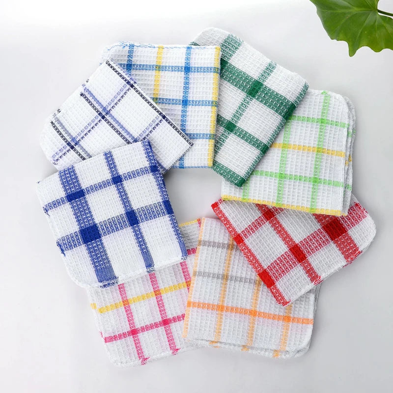 Plaid Kitchen Towels – Absorbent Double-Sided Dish Cloths