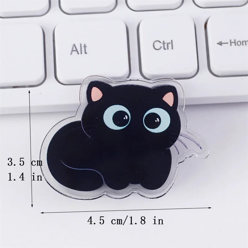 7 Cute Black Cat Acrylic Clips – Paper, Snack & Journal Clips Decorative Paper Clips Nixie