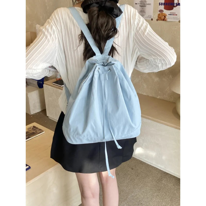 Nylon Drawstring Backpack Women – Foldable Travel & Gym Bag Drawstring Backpack Nixie