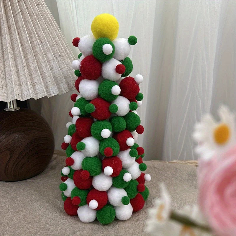 180Pcs Christmas Pom Poms Red Green White DIY Craft Set DIY Craft Pom Poms Nixie