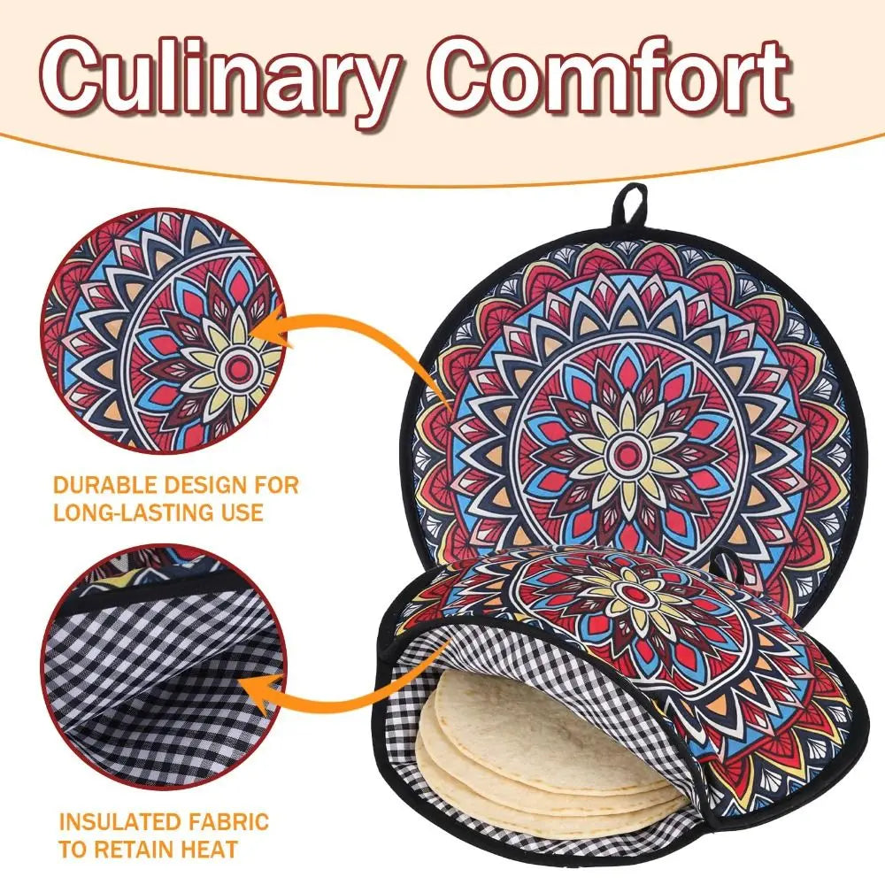 12-Inch Microwavable Tortilla Warmer Pouch – Insulated Reusable Bag Tortilla Warmer Pouch Nixie