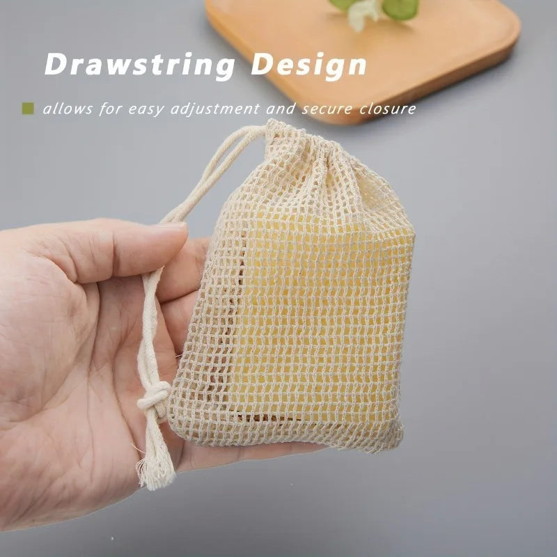 Natural Cotton Mesh Soap Saver Bag – Eco-Friendly Lather Pouch Soap Saver Bag Nixie