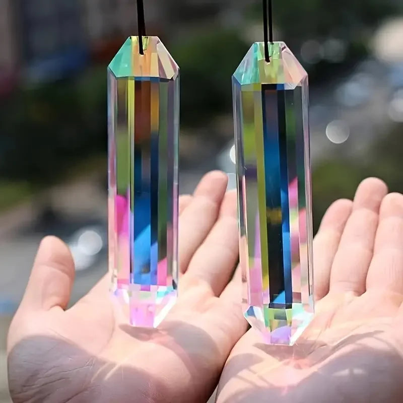 2 Pcs Glass Crystal Sun Catcher Window Prism Rainbow Ornament Window Sun Catcher Nixie 2pcs
