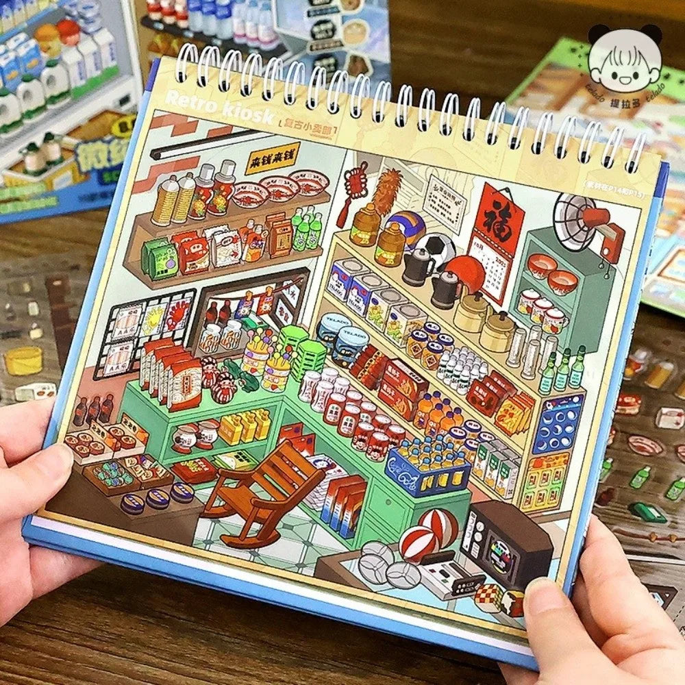 3D Miniature Scene Stickers – 10 Scenes & 33 Sheets | PET Craft