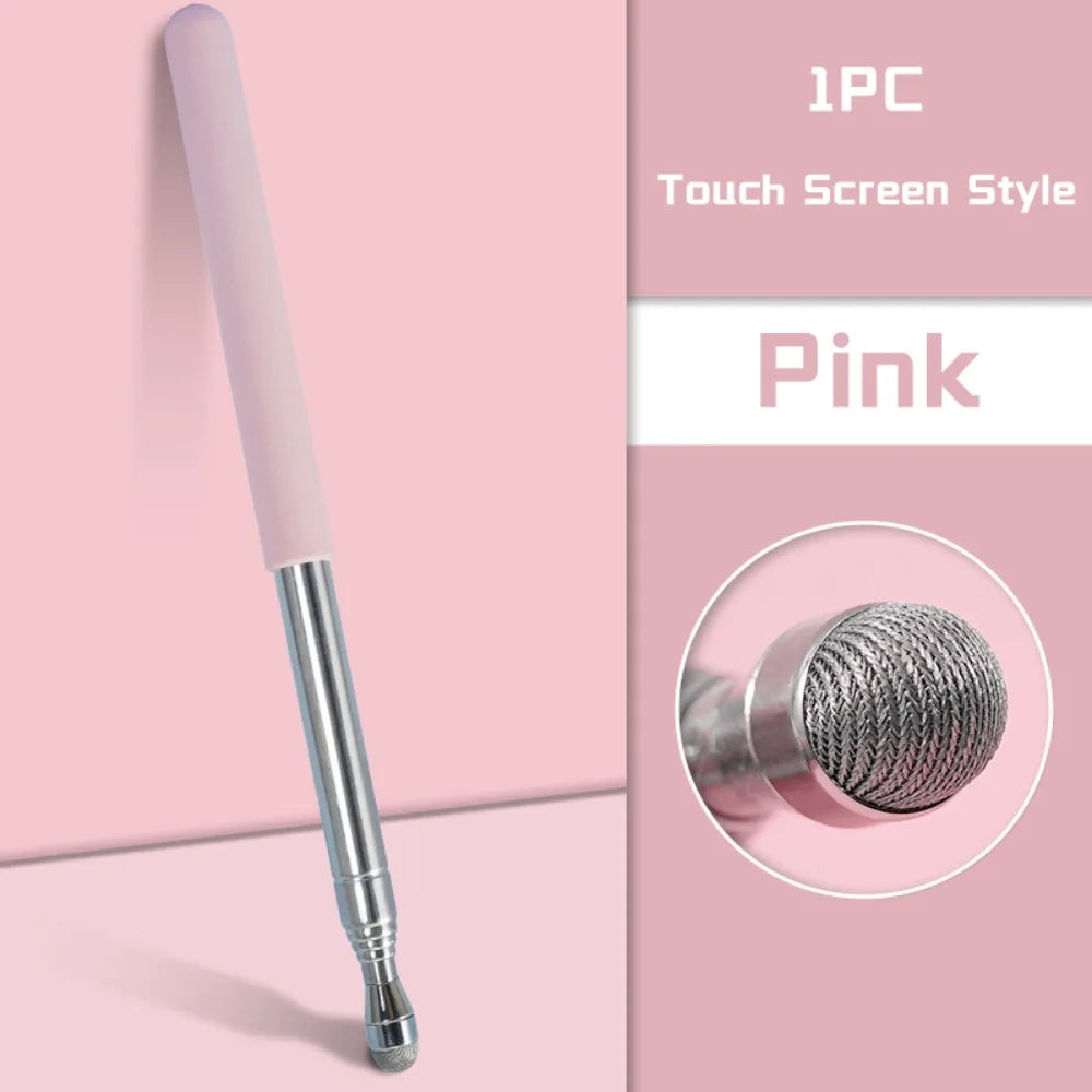 Telescopic Teaching Pointer Pen – Stainless Steel Touch Screen Teaching Pointer Pen Nixie Pink