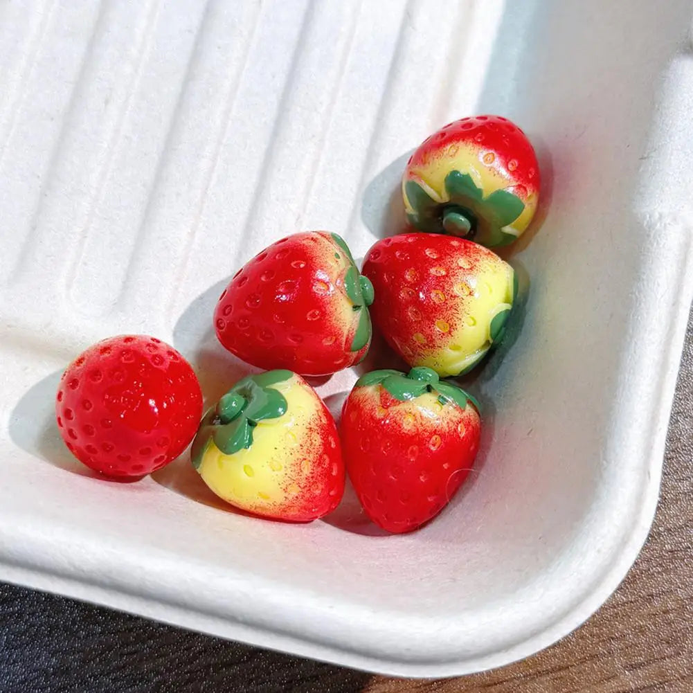 Mini Strawberry Resin Figurines – DIY Crafts & Cake Topper
