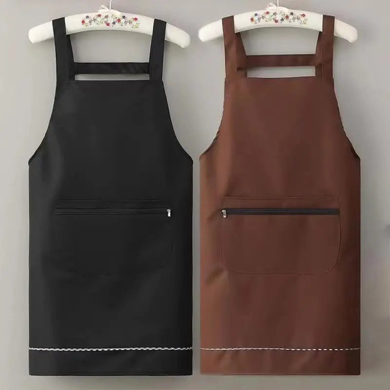 Waterproof PVC Apron for Women & Men | Zippered Pocket Kitchen Work Apron Nixie