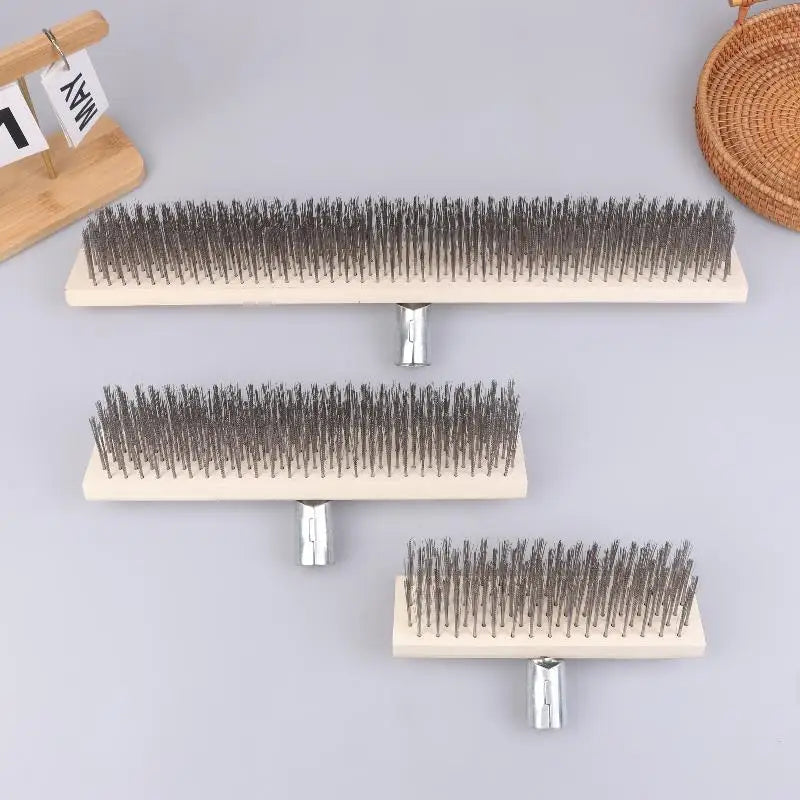 Heavy Duty Steel Wire Deck Brush Head 20cm 30cm 50cm Wire Deck Brush Nixie