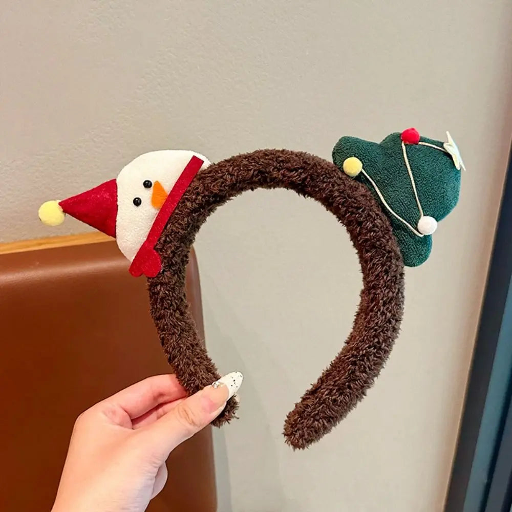 Kids Christmas Headband – Elk, Snowman & Tree Hair Clasp